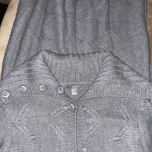 Apt.9 long grey button up sweater